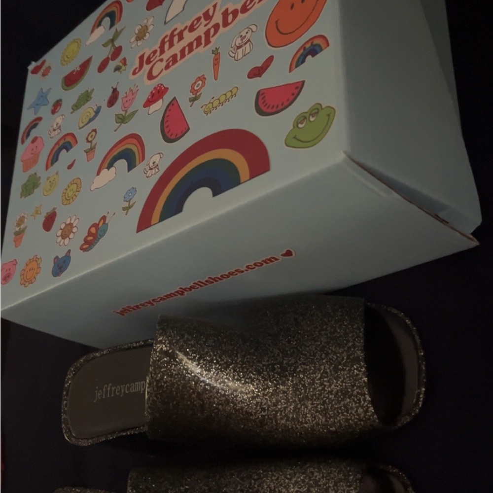 Jeffrey Campbell Glitter Slides - Black